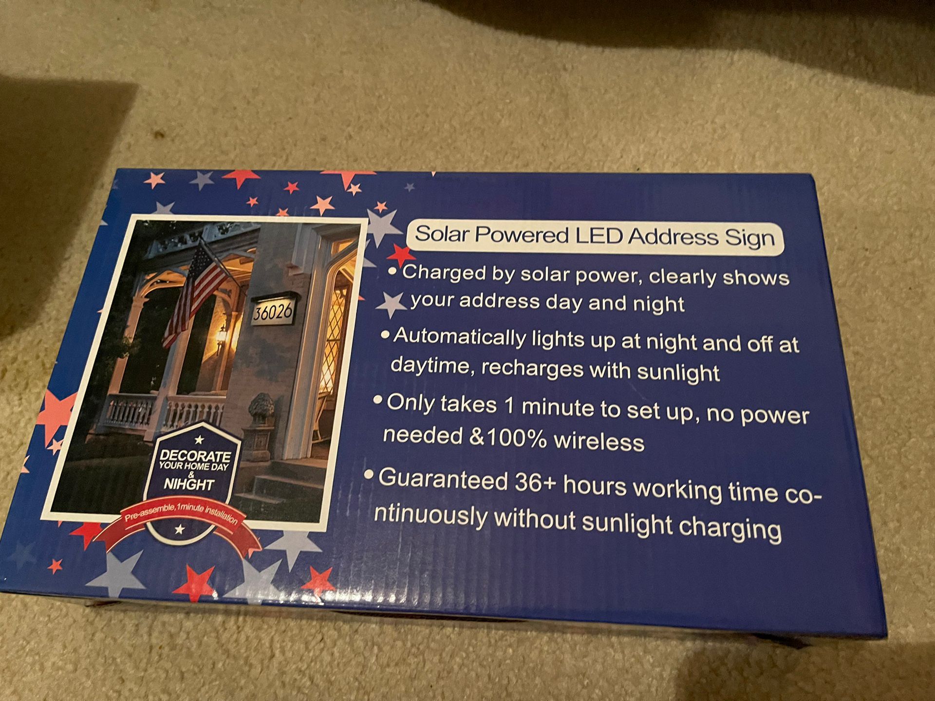 Solar Powered LED Address Sing