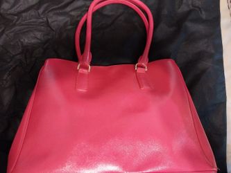 Reduced - TALBOTS Brand Designer Leather Tote/Handbag - HOT RED