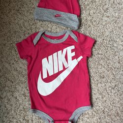 Pink Nike Onesie & Hat