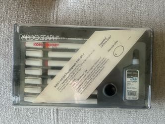 Vintage Koh-I-Noor Rapidograph Slim Pack 3165-SP-7 Set 7 Technical Pens Made in USA