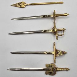 Vintage Set of 5 Toledo Sword Letter Openers