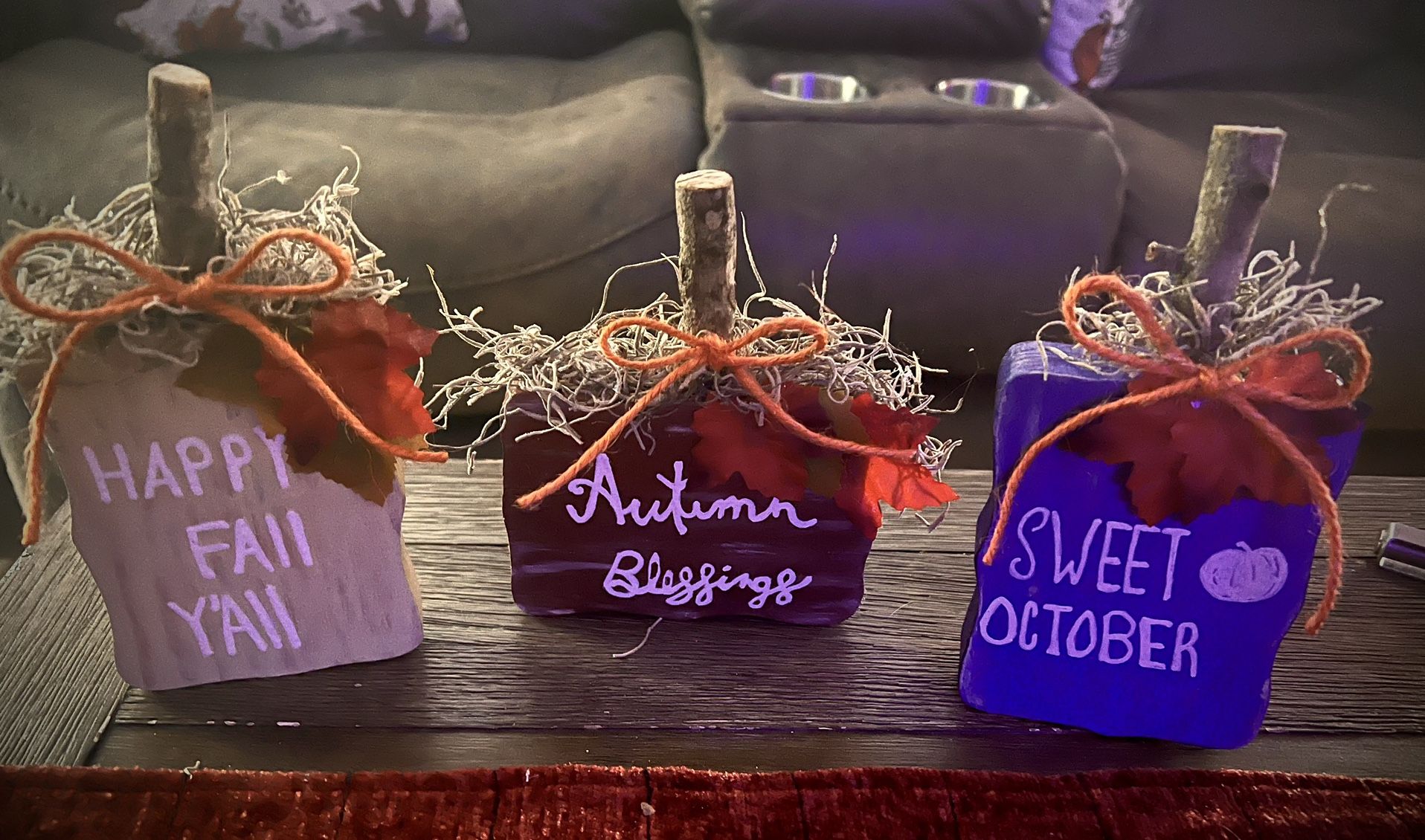 Rustic Block wooden Pumpkins