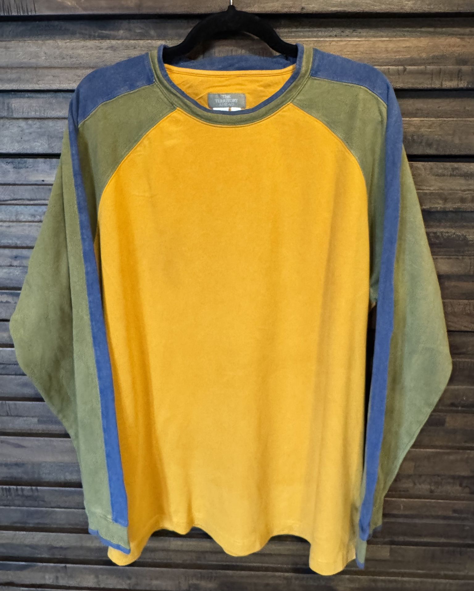 TERRITORY AHEAD Pullover Shirt Men LRG Multicolor Color Block Long Sleeve Gold