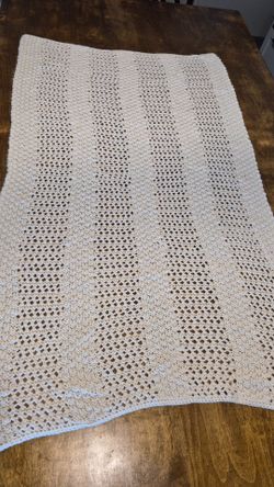Handmade Crochet Cream Cottage Core Throw or Baby Blanket
