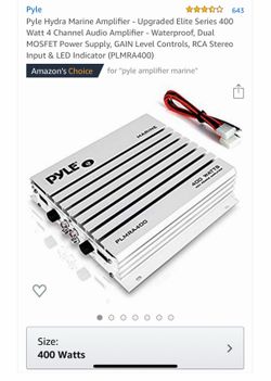 Marine Amplifier 400 Watts/4 Channel