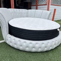 Queen bed frame with mattress