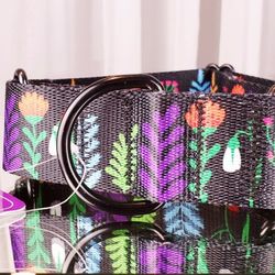 Martingale Dog Training Wide Collar Flower Design Size L/M $20