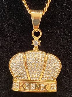 Serious Buyers Only Gold Stainless Steel King Pendant