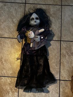 Halloween home accents 3ft Halloween sound activated animatronic zombie doll