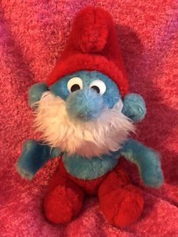Vintage 1981 Papa Smurf plush plushie doll ! The Smurfs, Smurf’s, SMURFS, collector, pop culture, rare doll! 🤩FREE GIFT with purchase! 💙🥳💙🥳