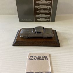 Vintage 1984 Avon 1955 Ford Thunderbird Pewter Car W/ Box & Note Of Purchase