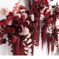 Amaranthus flower Preserved Hanging Flowers Red Burgundy (10 Total Pieces) 