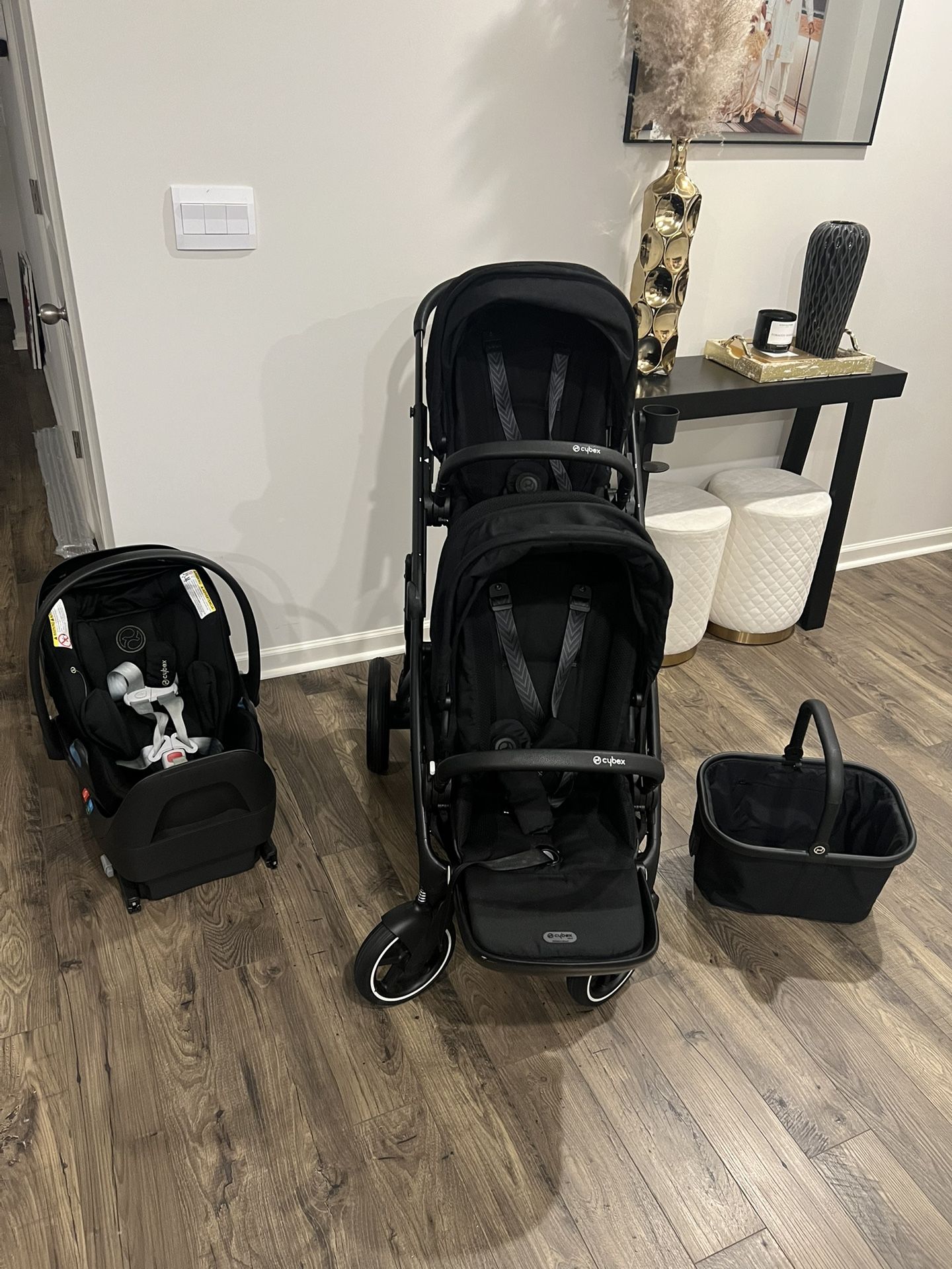 Luxury CYBEX Double Stroller & Car Seat System FOR SALE 50% off retail price