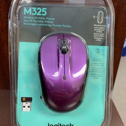 Logitech M325 Advanced Optical Wireless USB Cordless Mouse In Purple 