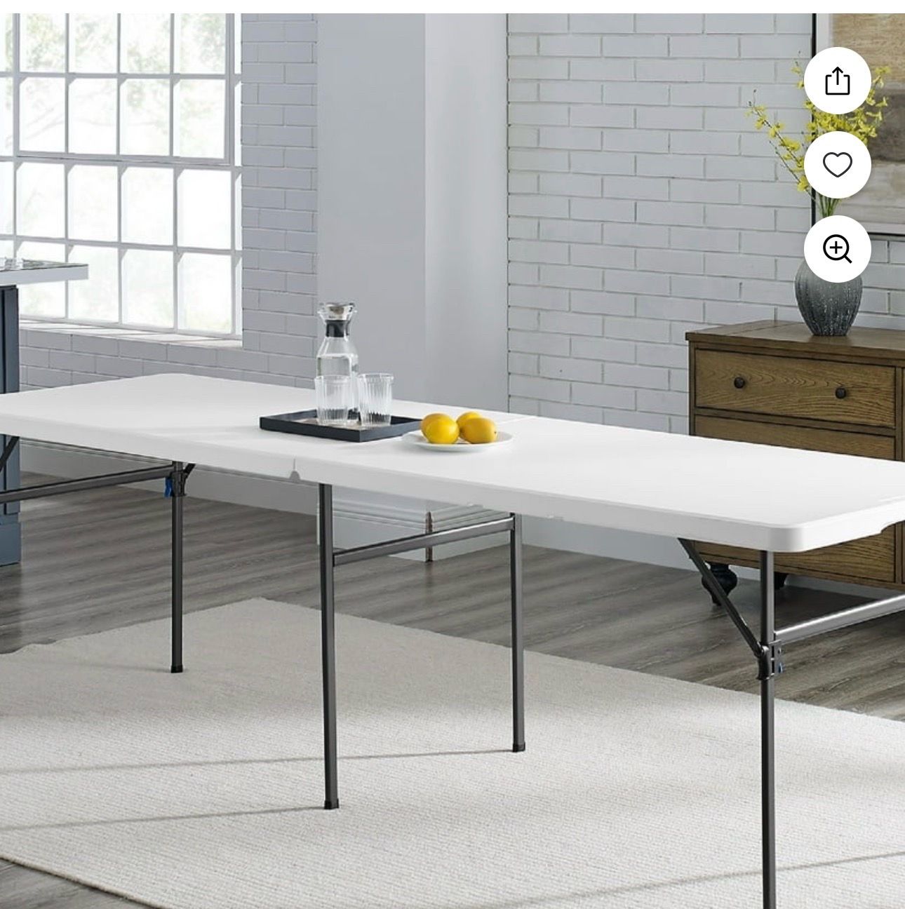 8 ft white folding plastic table