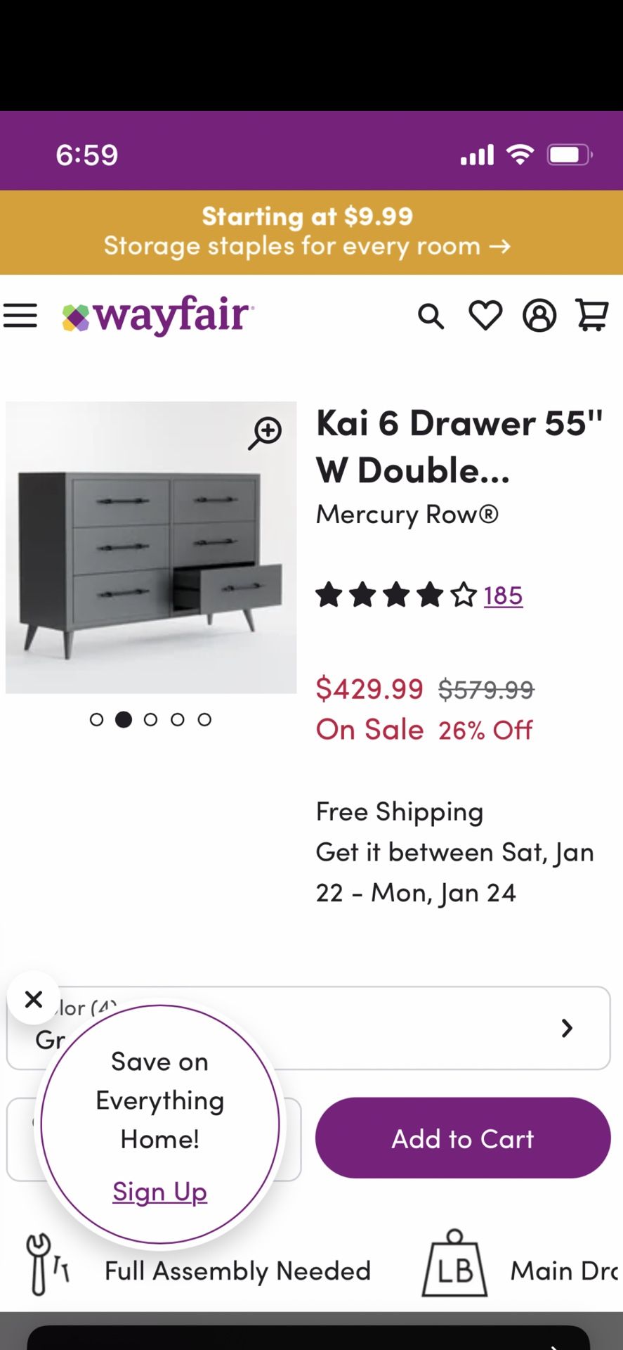 Brand New Gray Dresser