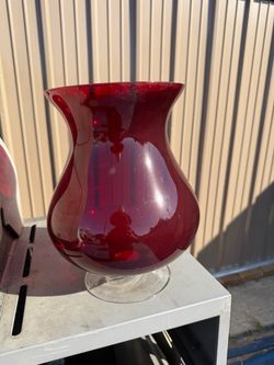 PartyLight Ruby Red Hurricane Vase