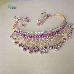 White Stones With Ruby Stones Fine Quality 