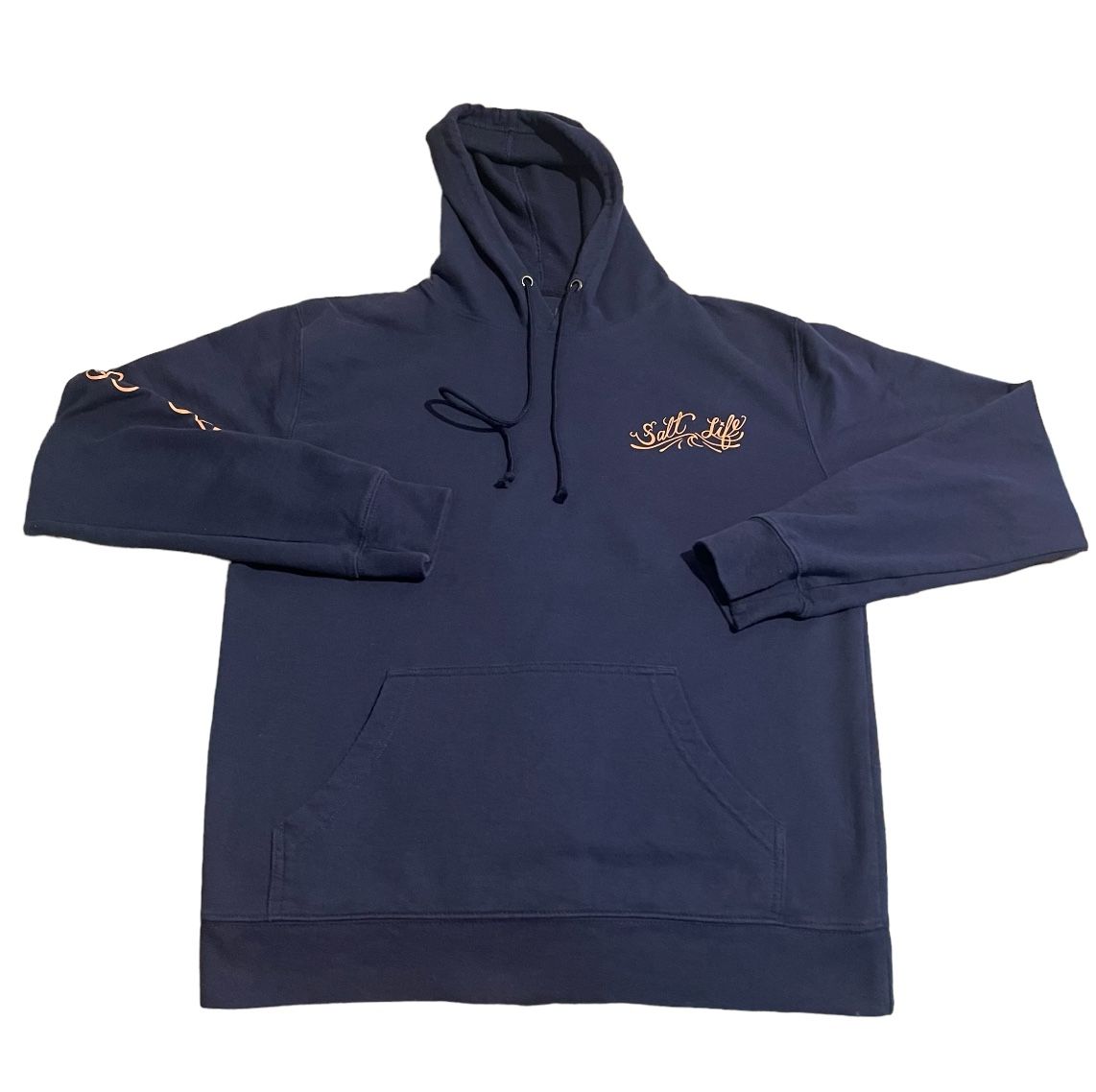 Salt Life Hoodie Men Large Blue Sweatshirt Pullover Sweater Lightweight Casual