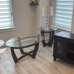 Coffee-Colored Living Room Set – Table, End Tables & TV Console from Rooms to Go