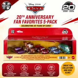 Disney Pixar Cars 20th Anniversary Fan Favorites 5-Pack