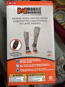 Mobile Warming heated socks — merino wool, size M, new sealed