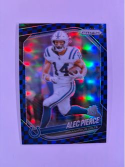 2025 Panini Prizm Black and Blue Checkerboard Alec Pierce Indianapolis Colts