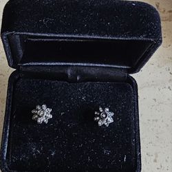 Diamond cluster flower stud Earrings From Macy's 