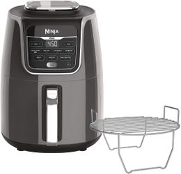 Ninja AF161 Max XL Air Fryer that Cooks, Crisps, Roasts, Bakes, Reheats and Dehydrates, with 5.5 Quart Capacity, and a High Gloss Finish, Grey