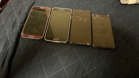 1 iphone and  3  Samsung Galaxy phones