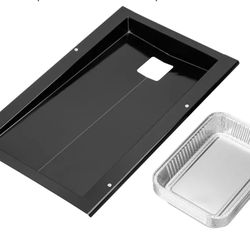 DELSbbq 91353 Grease Tray with 10-Pcs 6415 Drip Pan Liner for Weber Spirit 210 Series Grill (2009 and 2012), Catch Pan Replacement for Weber Spirit 2 