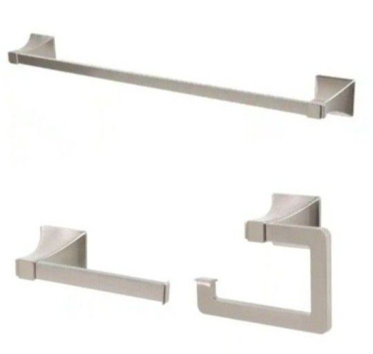 Glacier Bay Winstead 3 Piece Bath Accessories Set In Brushed Nickel