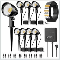 Low Voltage Landscape Lighting Kit, 12W Landscape Lights with Transformer 65FT UL-Listed Wire & Connectors, 2700K Waterproof Outdoor Garden Lights for