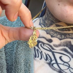 Chain And Nugget Pendant