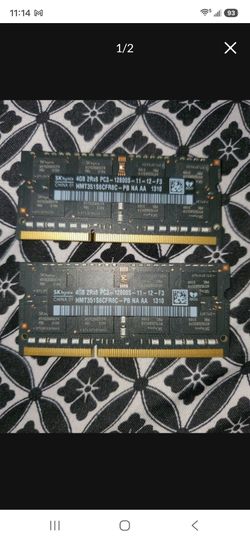 2 Hynix 4GB PC3-12800 DDR3 1600MHz Non-ECC Unbuffered HMT351S6CFR8C-PB