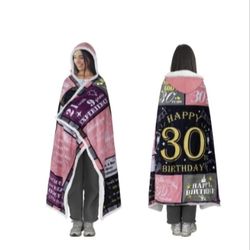 30th Blanket Hoodie. New. One Size Fits Most