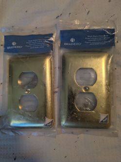 New - Lot of 12x Brass Brainerd Electrical Cover Plates