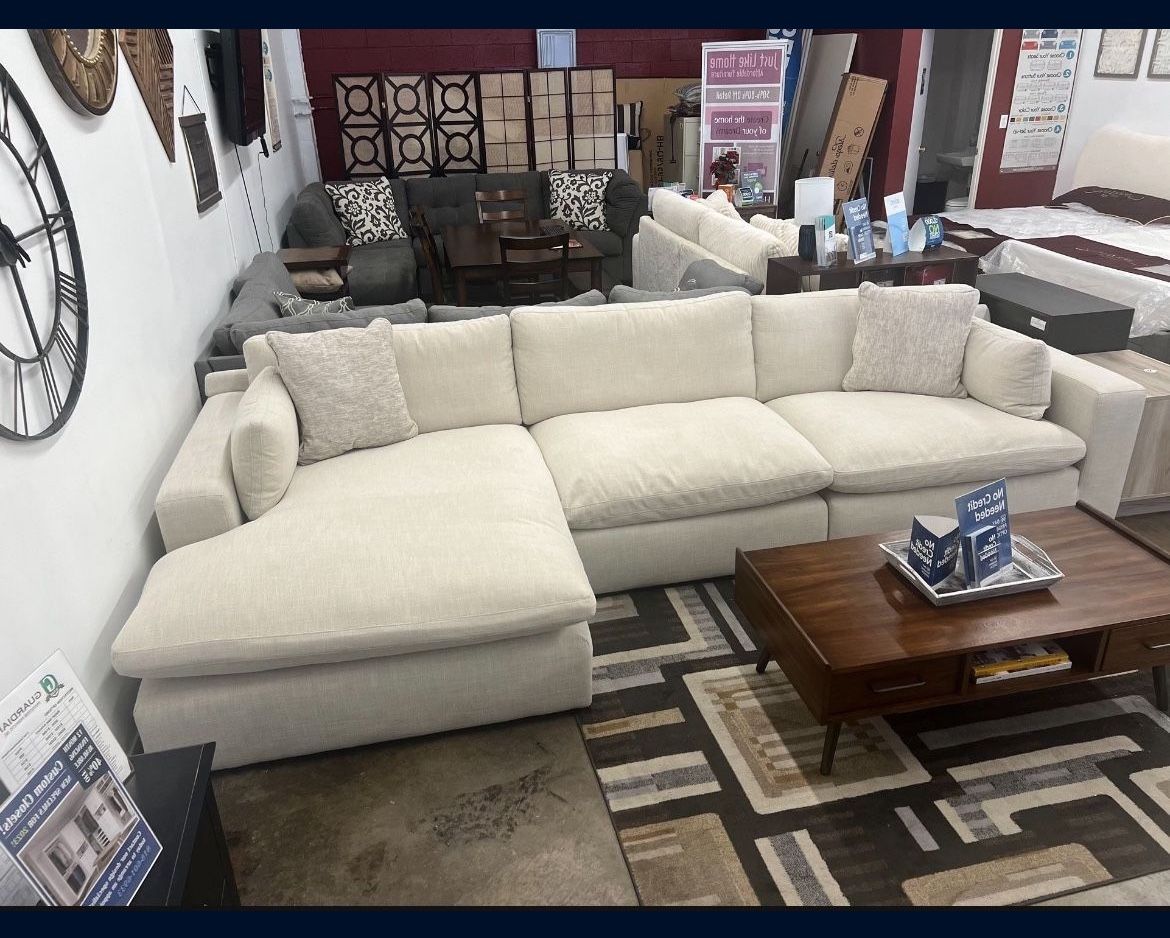 Super PLUSH 140” Feather Cloud Sectional Sofa Couch