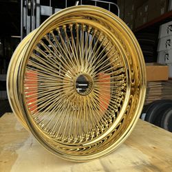 22” GOLD WIRE WHEELS 150 SPOKE STANDARD/REVERSE FITS OLD SCHOOLS ONLY $2300