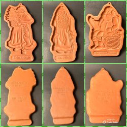 Longaberger Pottery Santa Cookie Candy Molds, Christmas 1990-93–$15 EACH