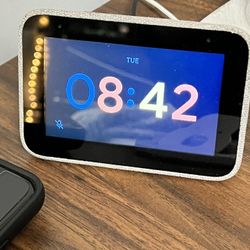 Lenovo ZA4R0002US 4-Inch LCD Android Smart Clock With Google Assistant - Gray LIKE NEW 