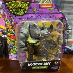 Playmates Toys TMNT Mutant Mayhem Rocksteady 5 in Action Figure - 83293
