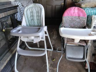 2 high chairs one is 25.00 and the other one is 15.00