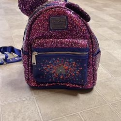 Disney Parks Celebration Sequin Sparkle Loungefly Backpack