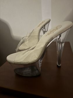 Pleaser Clear Platform Stiletto Heels - Women's Size 8