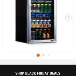 NewAir 19 in. 126 (12 oz) Can Freestanding Beverage Cooler Fridge with Adjustable Shelves - Stainless Steel