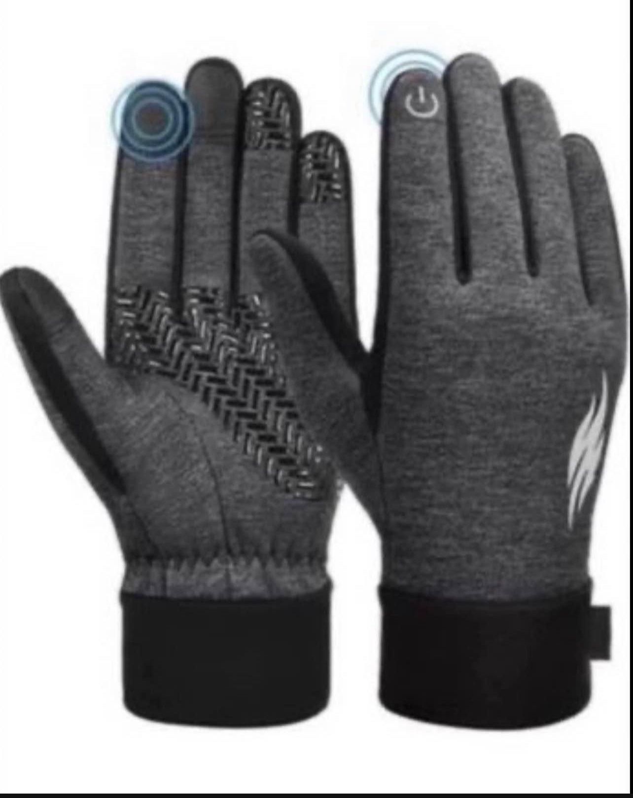 Brandnew(Small)Unisex Winter Touch Screen Gloves:Thermal Anti-Slip Windproof Gloves Black&Grey