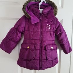 Girl's Purple Hooded Coat- Size 4