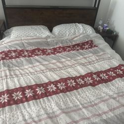 Queen Bed Frame with Charging Headboard (USB & Power Outlets)