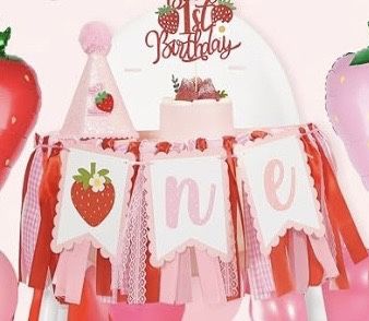 Strawberry Hat And High Chair Banner